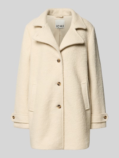 ICHI Relaxed fit lange jas van wolmix, model 'Tipa' Offwhite - 2