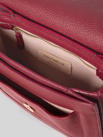 Coccinelle Torba na ramię z aplikacją z logo Bordowy 5