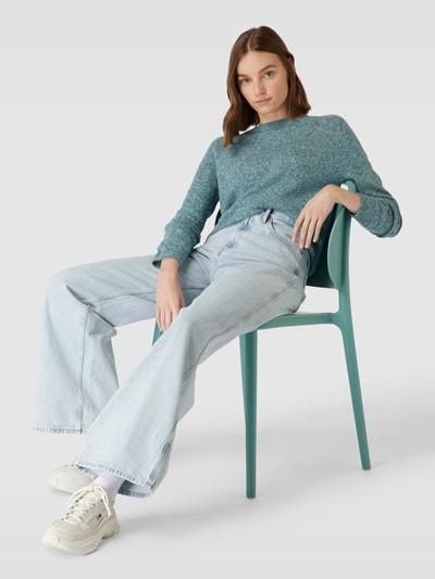 Only Cropped Strickpullover mit Strukturmuster Modell 'MALAVI' Bottle Melange 1