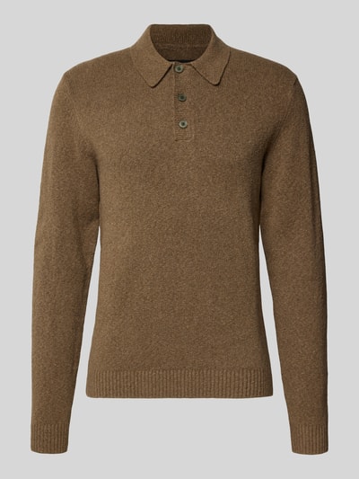 Jack & Jones Premium Sweter z dzianiny z kołnierzykiem polo model ‘MAVERICK’ Camel 2