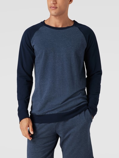 Schiesser Sweatshirt met raglanmouwen, model 'Mix + Relax' Marineblauw - 4