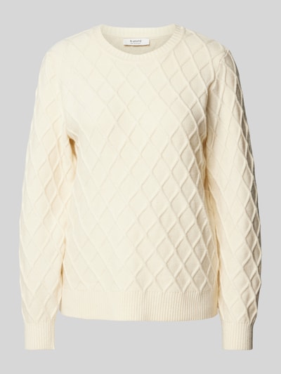 B.Young Gebreide pullover met structuurmotief, model 'Manina' Ecru - 2