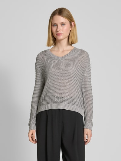 MORE & MORE Gebreide pullover met ribboorden Middengrijs - 4