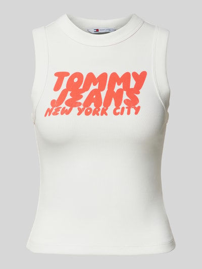 Tommy Jeans Tanktop in Ripp-Optik Ecru 2