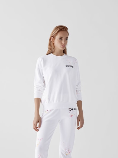 SPRWMN Sweatshirt mit Brand-Schriftzug Weiß 4