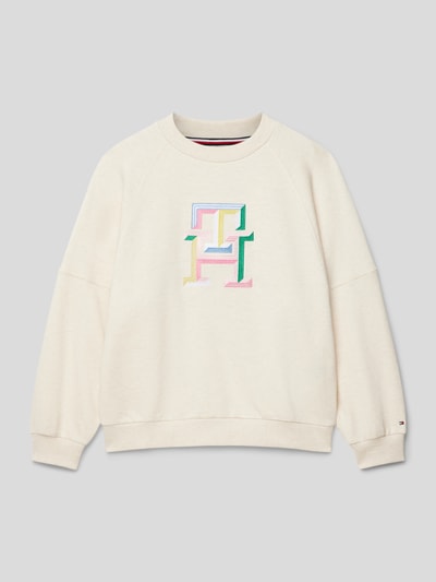 Tommy Hilfiger Teens Bluza z wyhaftowanym logo Złamany biały 1