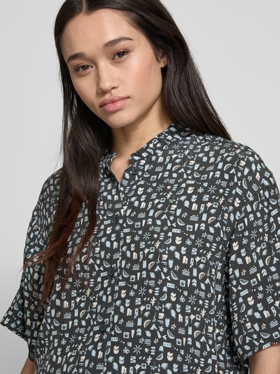 Marc O'Polo Denim Regular fit blouse met opstaande kraag Zwart - 3