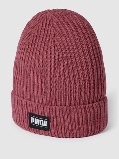 Puma Czapka beanie z detalem z logo model ‘Ribbed Classic Cuff’ Śliwkowy 1