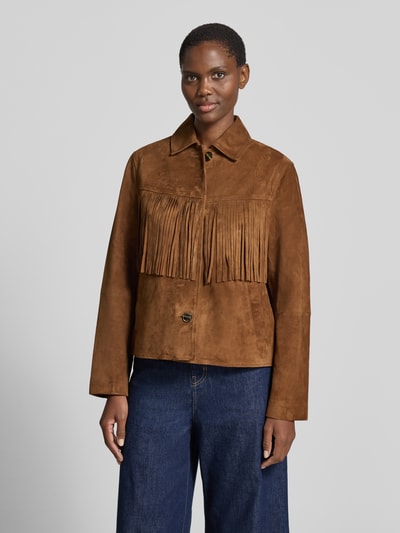 Jake*s Casual Lederjacke aus Ziegenvelours mit Fransen Hazel 4