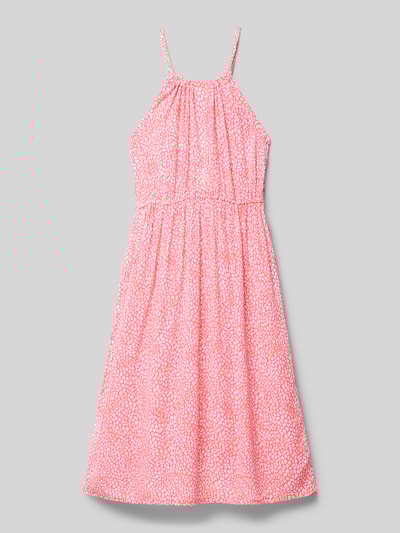 s.Oliver RED LABEL Sukienka midi na ramiączkach z marszczonej wiskozy Mocnoróżowy 3