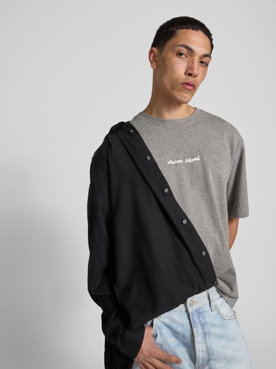 MAISON KITSUNÉ Oversized T-Shirt aus Baumwolle Hellgrau 3