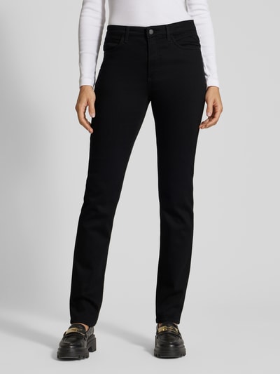 Brax Slim fit jeans met riemlussen, model 'Style.Mary Thermo' Zwart - 4