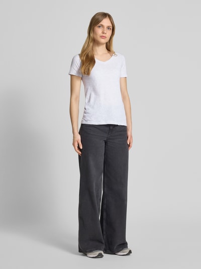 American Vintage T-Shirt mit V-Ausschnitt Modell 'GAMIPY' Hellgrau 1