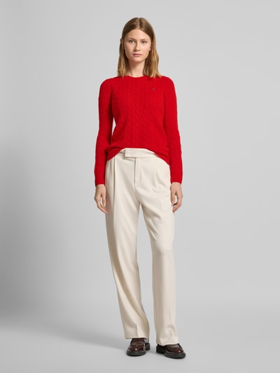 Polo Ralph Lauren Pullover mit Zopfmuster Modell 'JULIANNA' Rot 1