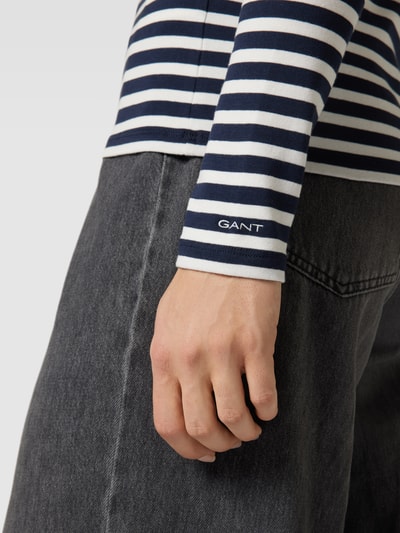 Gant Slim Fit Longsleeve mit Streifenmuster Marine 3