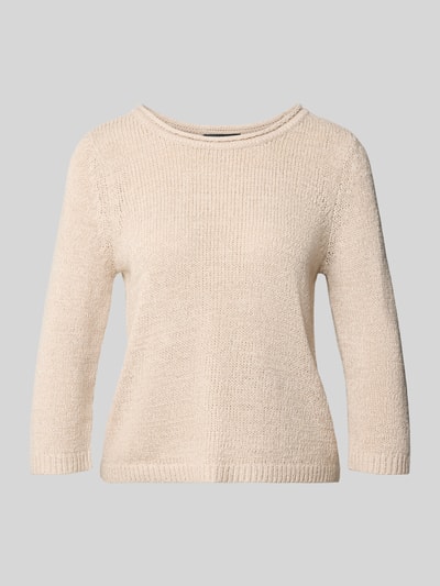 Produktfoto, Regular Fit Pullover in Strick-Optik von Betty Barclay für Damen in Beige mit Rundhalsausschnitt und 3/4-Arm, feine Strickstruktur