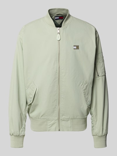 Tommy Jeans Regular Fit Bomberjacke mit geripptem Stehkragen Schilf 2