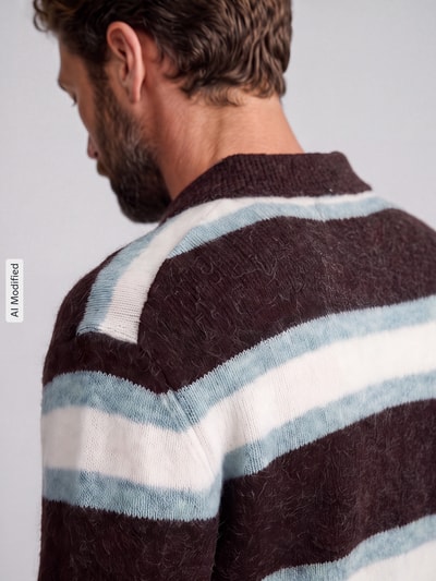 Jake*s Studio Men Regular Fit Pullover aus Woll-Mix Bordeaux 3