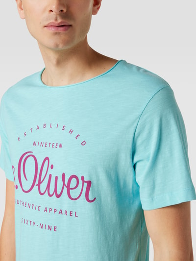 s.Oliver RED LABEL T-shirt met labelprint Turquoise - 3