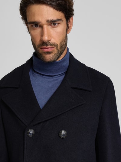 Manuel Ritz Płaszcz z połami Granatowy 3