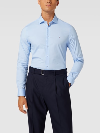 Tommy Hilfiger Tailored Slim Fit Businesshemd aus Popeline Bleu 4