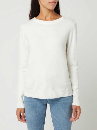 Vila Gebreide pullover met ronde hals, model 'Viril' Offwhite - 4