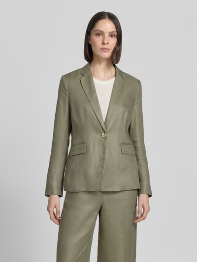 Christian Berg Woman Selection Leinenblazer aus reinen Leinen mit Reverskragen Oliv 4