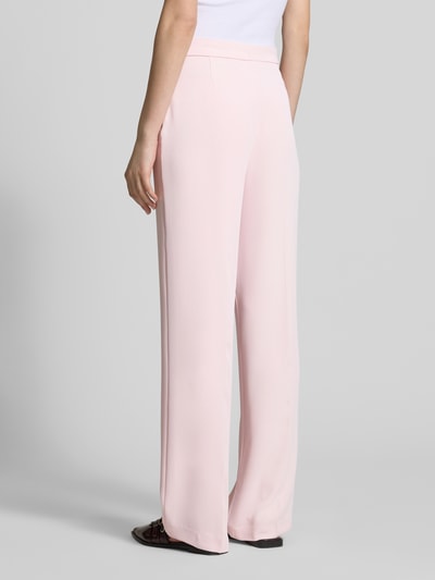 Review High waist stoffen broek met persplooien Rosé - 5