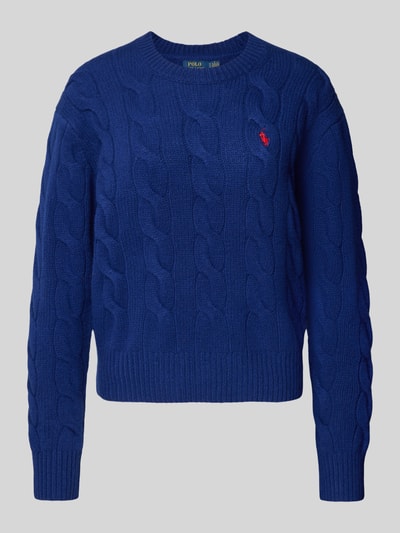 Polo Ralph Lauren Strickpullover mit Zopfmuster und Rundhalsausschnitt Blau 2