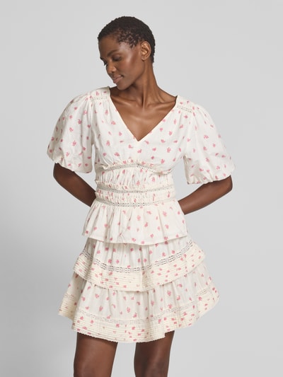 Neo Noir Slim fit blouse met V-hals, model 'Sapura fleuriel' Wit - 4