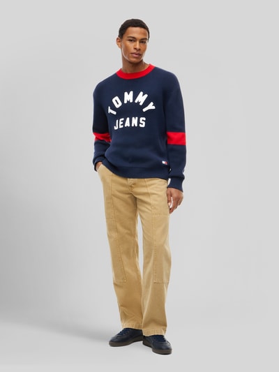 Tommy Jeans Regular Fit Pullover aus reiner Baumwolle Modell 'NEW CLASSICS' Dunkelblau 1