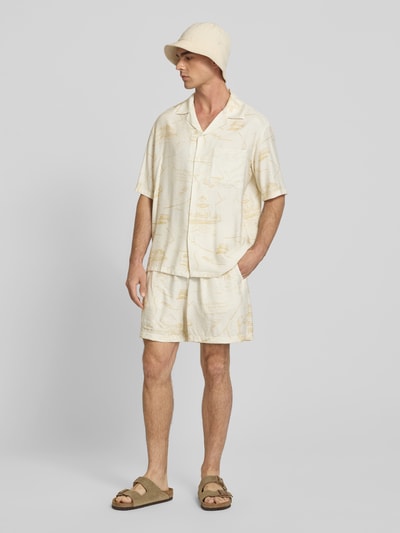 MAISON KITSUNÉ Regular Fit Freizeithemd aus Viskose-Mix Ecru 1