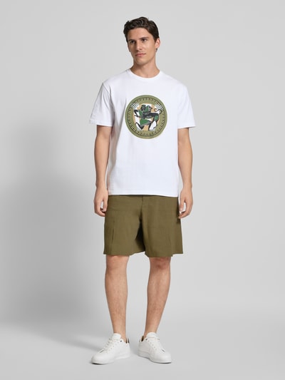 Wood Wood T-shirt met motiefprint, model 'Ace' Wit - 1