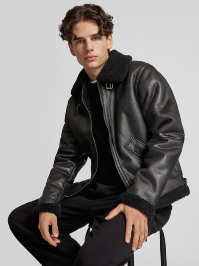 Jack & Jones Jacke mit Umlegekragen Modell 'COLE AVIATOR' Black 3