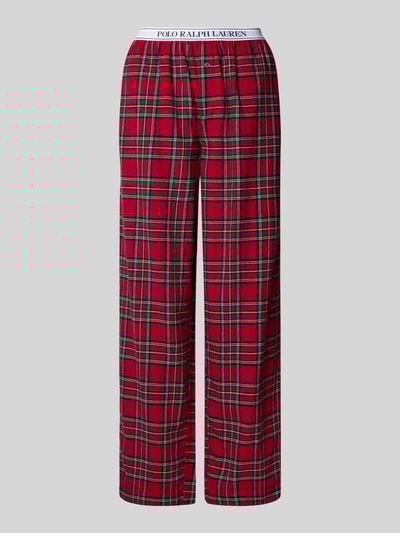 Polo Ralph Lauren Wide fit pyjamabroek met sierknoop, model, 'Cozy' Rood - 1