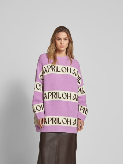 OH APRIL Oversized Pullover in Strick-Optik Lila 4