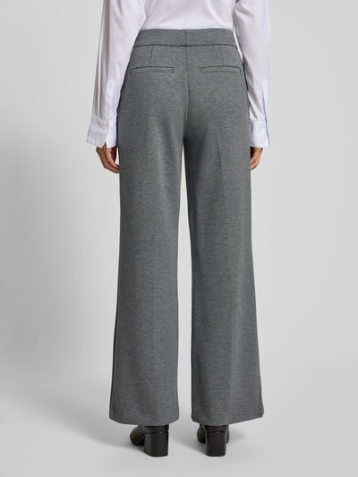 Christian Berg Woman Hose mit weitem Bein und Längsnähten Anthrazit Melange 5