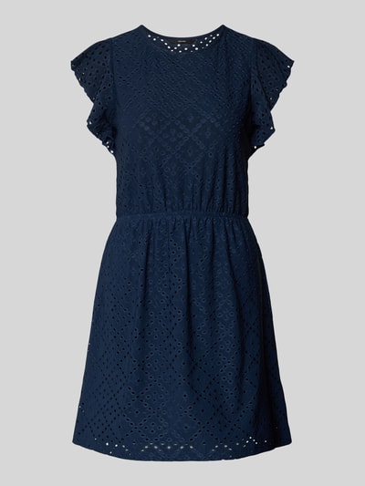 VERO MODA Tailliertes Sommerkleid mit Lochstickmuster Modell 'TASSA' Dunkelblau 2