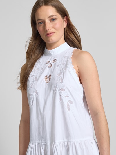 STELLA NOVA Maxikleid mit Lochstickerei Weiss 3