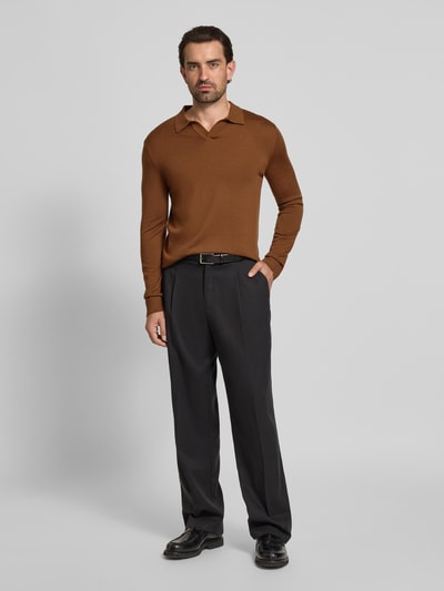 SELECTED HOMME Regular fit poloshirt van zuivere wol, model 'TRAY' Koper - 1