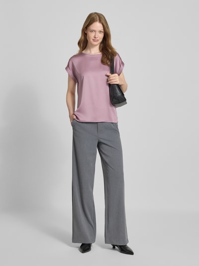 Vila Blusenshirt aus Satin mit Rundhalsausschnitt Modell 'ELLETTE' Mauve 1