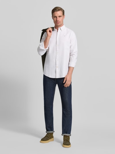 Barbour Tailored Fit Freizeithemd aus reiner Baumwolle Modell 'STRIPED OXFORD' Stein 1