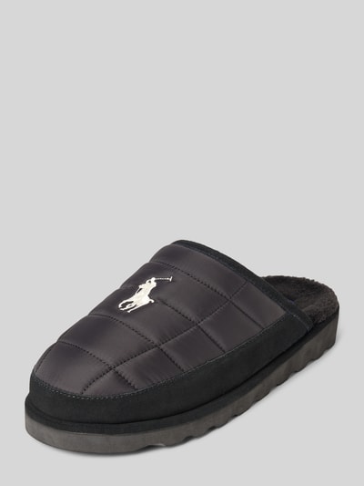 Polo Ralph Lauren Kapcie z pikowaniem i wyhaftowanym logo Czarny 1