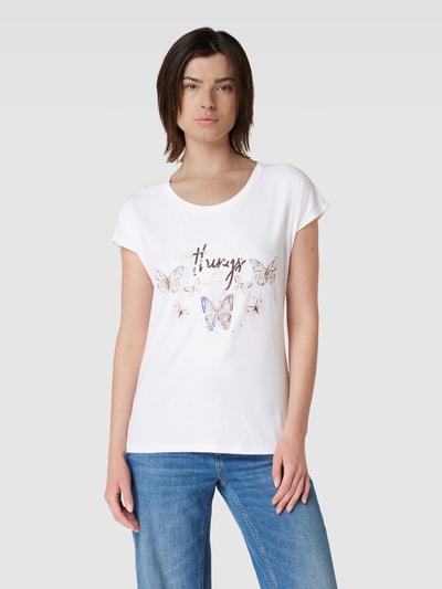 Montego T-Shirt mit Statement-Print Weiss 4