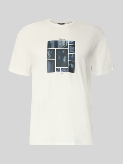 Produktfoto, Slim Fit T-Shirt mit Motiv-Print von Armani Exchange, Reine Baumwolle, Rundhalsausschnitt, Herren T-Shirt, Rückenlänge 70 cm