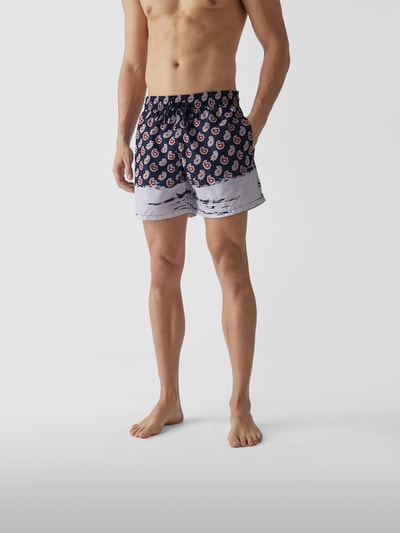 Etro Badehose mit Paisley-Dessin Marineblau 4