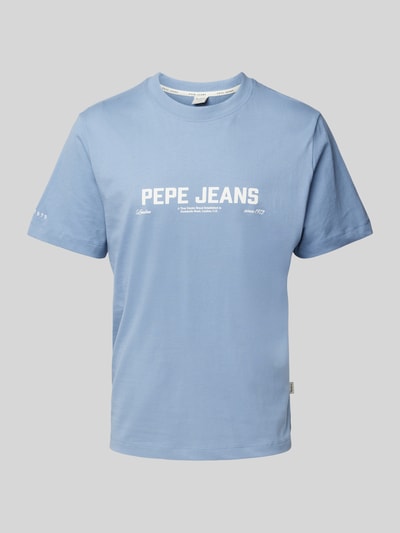 Pepe Jeans T-shirt met labelprint Lichtblauw - 2