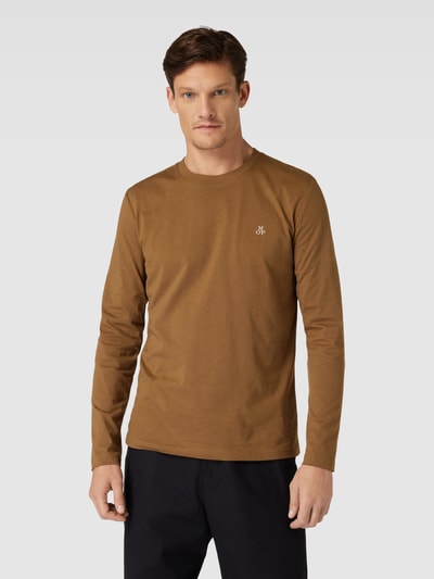 Marc O'Polo Shirt met lange mouwen en labelprint Camel - 4