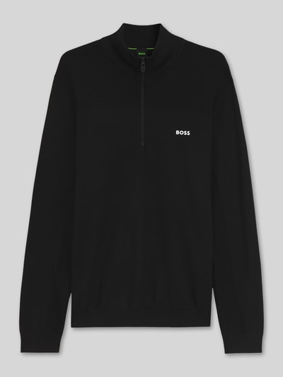 BOSS Green Regular Fit Pullover mit Schurwoll-Anteil Modell 'KN_Momentum-X QZ' Black 2