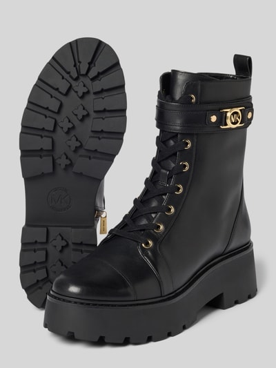 MICHAEL Michael Kors Schnürboots aus echtem Leder mit Zierschnalle Modell 'Mandy' Black 4
